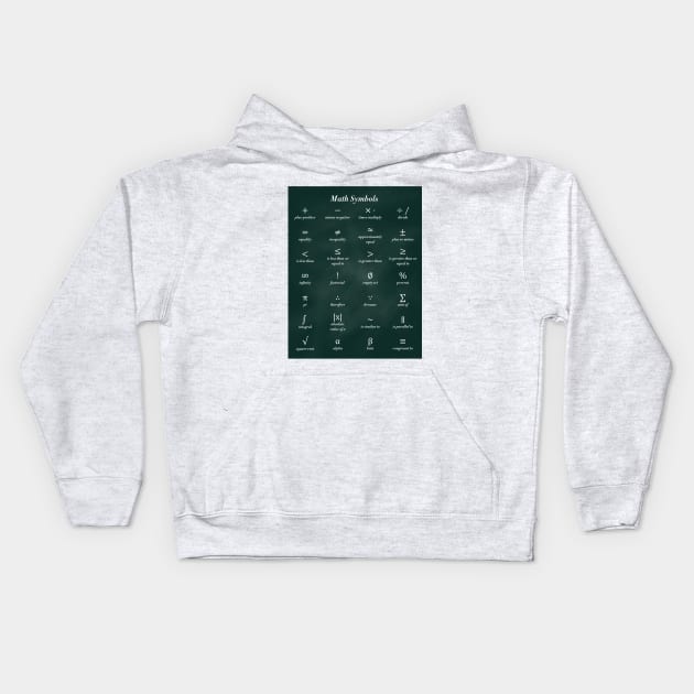 Math Symbols Kids Hoodie by ScienceCorner